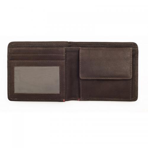 Zippo Leather Bi-Fold Wallet With Coin Compartment - Brown